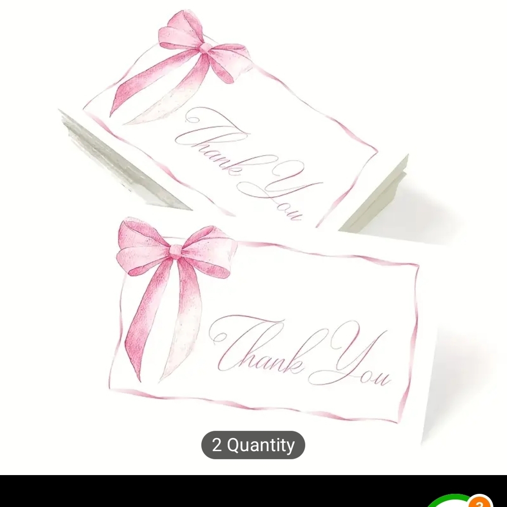 50 Elegant Pink Thank You Cards - 50pcs - Picture 3 of 5